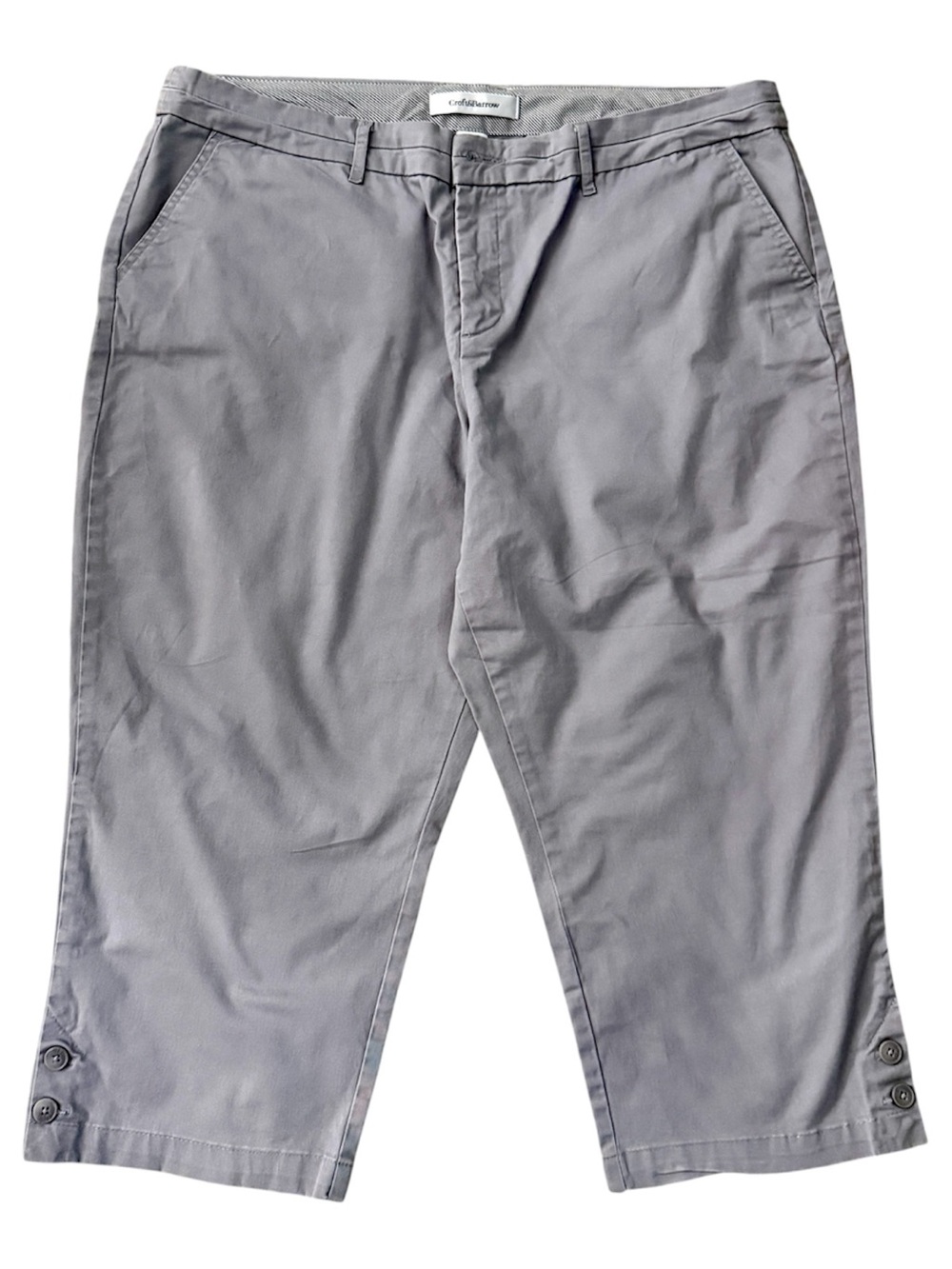 croft & barrow Gray Cropped Button-Hem Capris